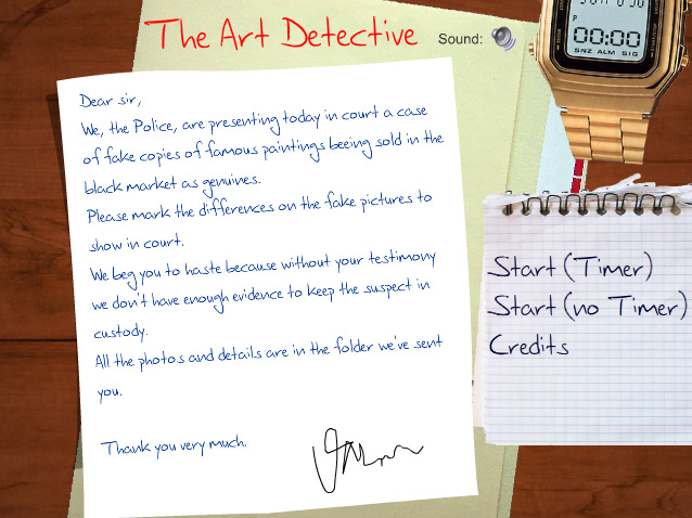 Art Detective - Entrance Menu